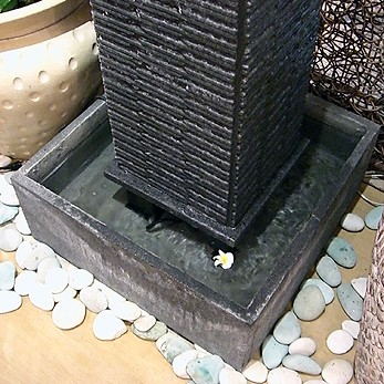 天然石のガラスストーンファウンテン 噴水 石製オブジェ【45694