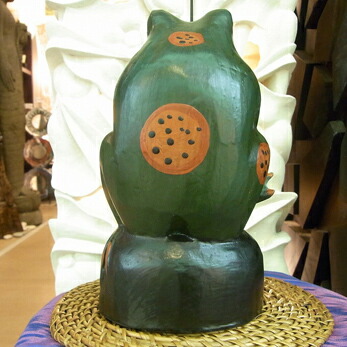 魚釣りカエル 木製オブジェ【45912】 /アジアン雑貨・バリ雑貨