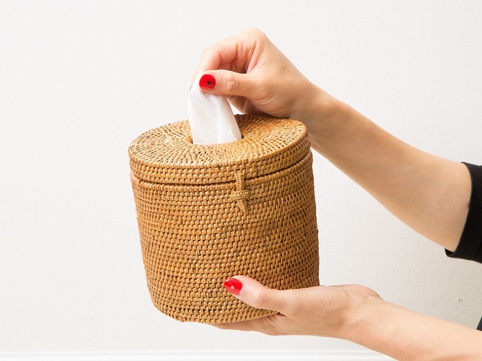 卓上アタ製トイレットペーパーホルダー【46081】 /アジアン雑貨・バリ雑貨