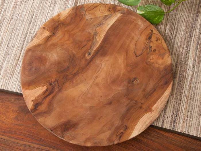 チークラウンドトレー / 35cm【49716】 /アジアン雑貨・バリ雑貨