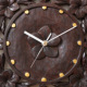 ゆったりとしたバリ時間をお家でも  ウッドレリーフ木製掛け時計 (フランジパニ / スクエア型)【50137】