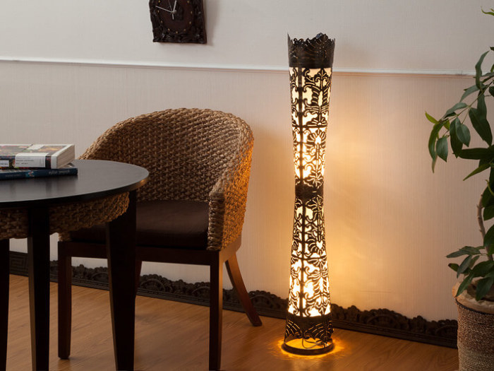 フロアスタンド　作家　アイアン アイアンカービングスタンドライト [ディアボロ / 2灯式]【50442