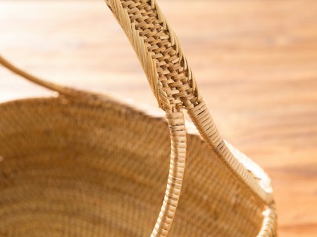 アタ製バスケット / ハンドル付き【50715】 /アジアン雑貨・バリ雑貨