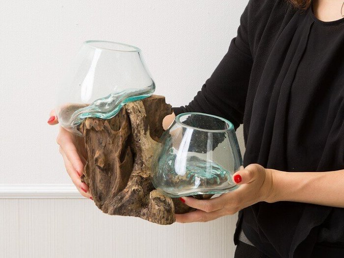 ナチュラルウッド＆バリガラス テラリウム / ダブルタイプ【51540