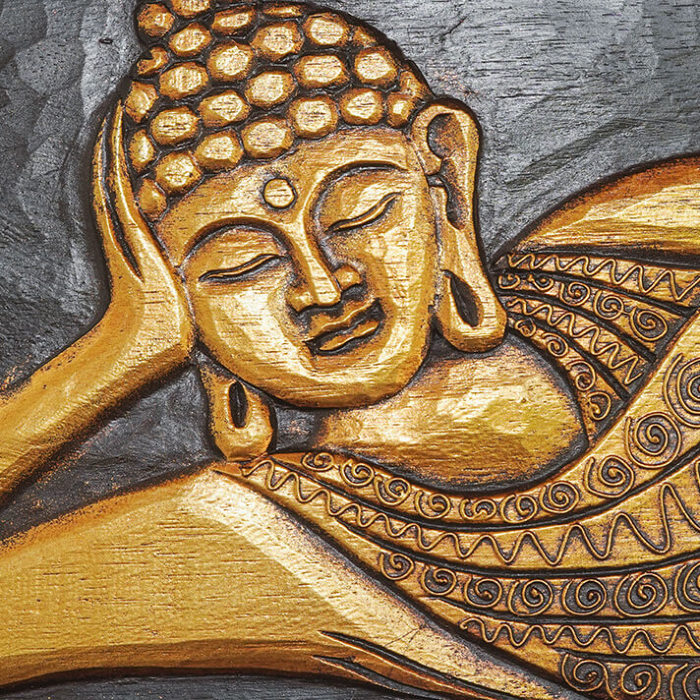 涅槃仏陀ウッドレリーフ アートパネル / 115×35cm【52538】 /アジアン