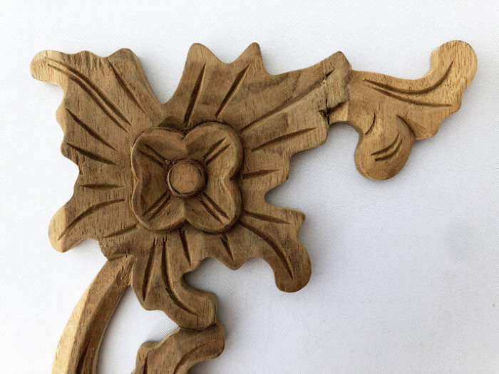 アジアン建材カービング チーク無垢材 壁面装飾 ウォール