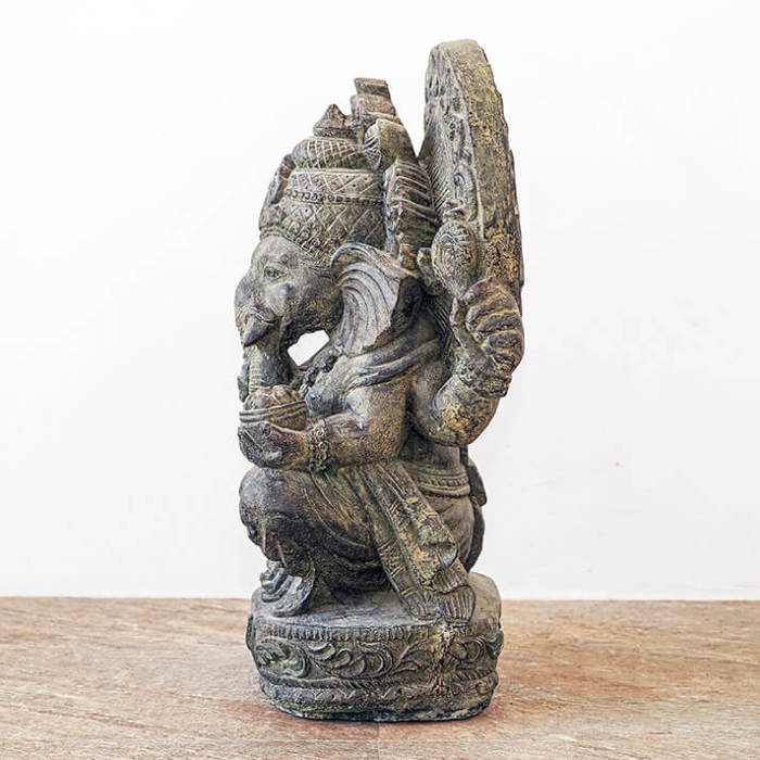 ガネーシャ神石像 ストーンオブジェ 置物 高さ70cm【53183】 /アジアン雑貨・バリ雑貨