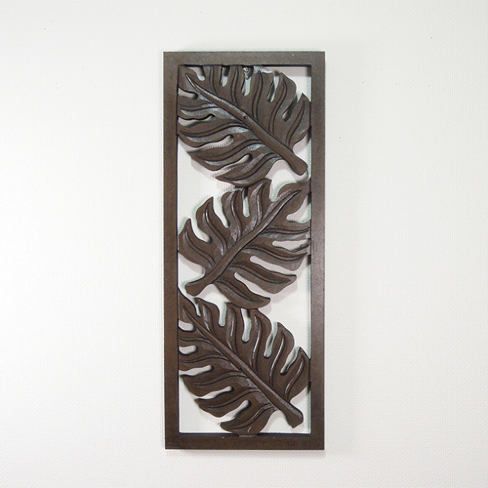 MDFウッドレリーフ (モンステラ / 50×20cm) [2色展開]【53454ig