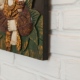 幸せを呼ぶガネーシャの彫刻絵画  ガネーシャのウッドレリーフ アートパネル【53486】