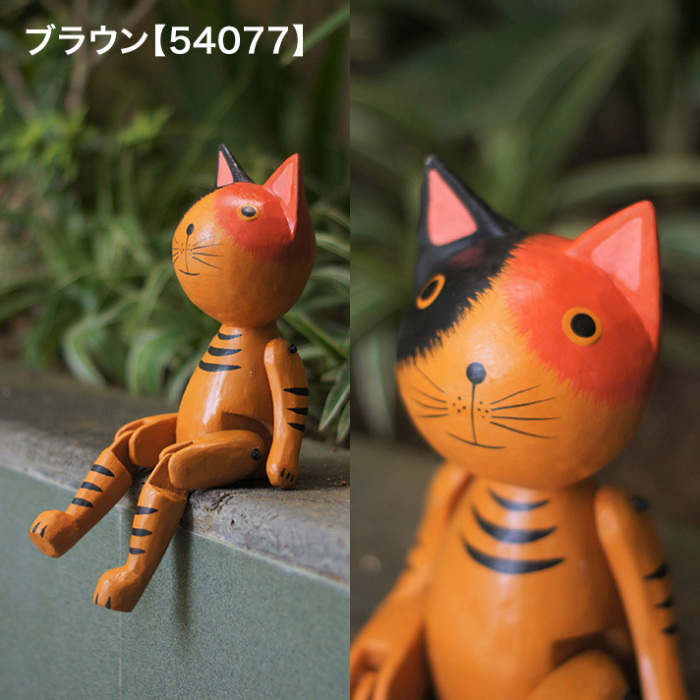 ぶらぶら木製オブジェ / バリネコ [10タイプ展開]【54071ig