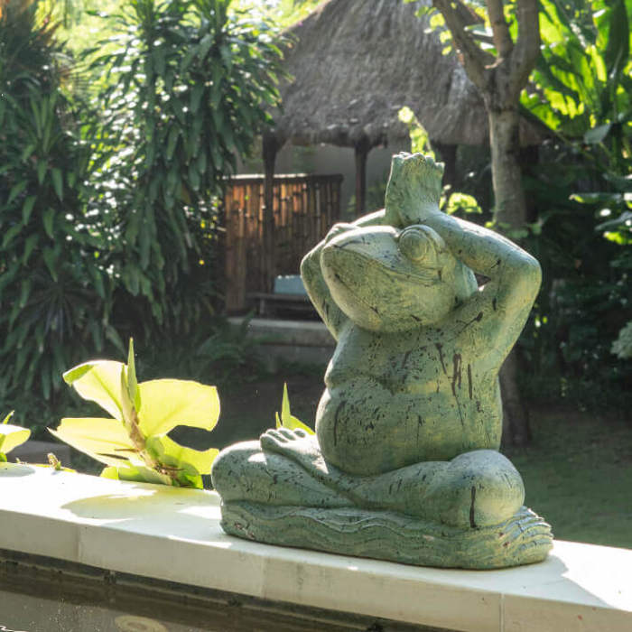 ヨギーカエル石像A ストーンオブジェ【54235】 /アジアン雑貨・バリ雑貨