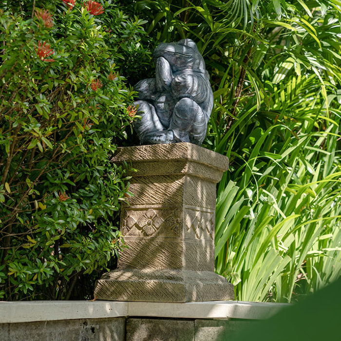 石製土台 台座 ストーンカービングスタンド LOTUS / 高さ50cm【54271