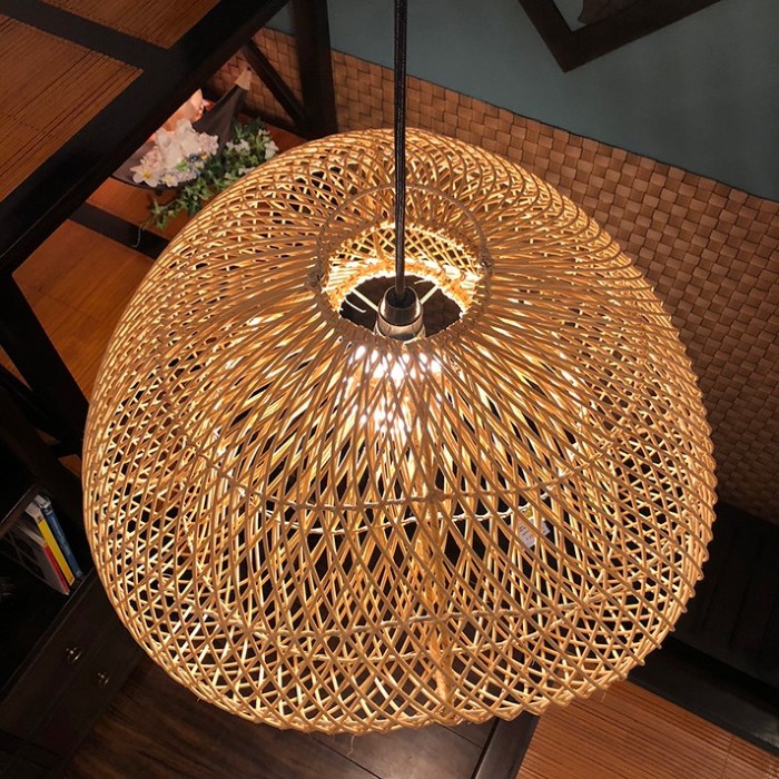 ラタン アジアン ランプシェイド ペンダントライト カウボーイランプ B