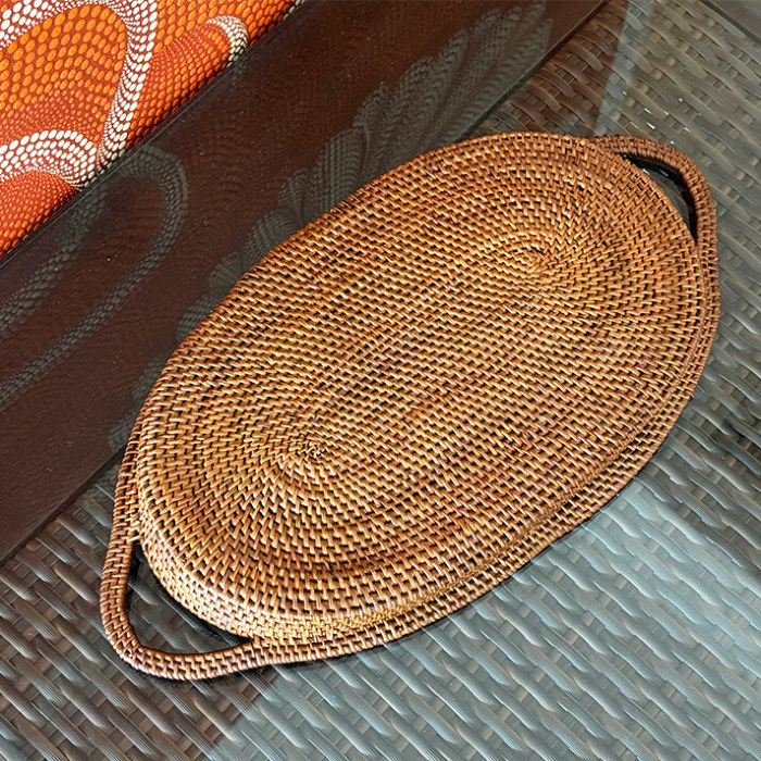 アタ製オーバルトレイ【54746】 /アジアン雑貨・バリ雑貨