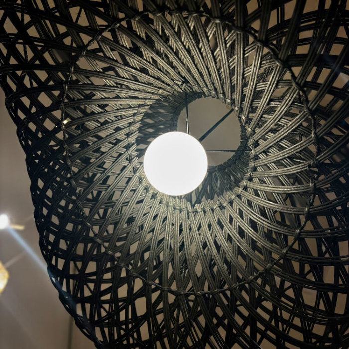 アジアン ラタン ランプシェイド ペンダントライト カウボーイランプ