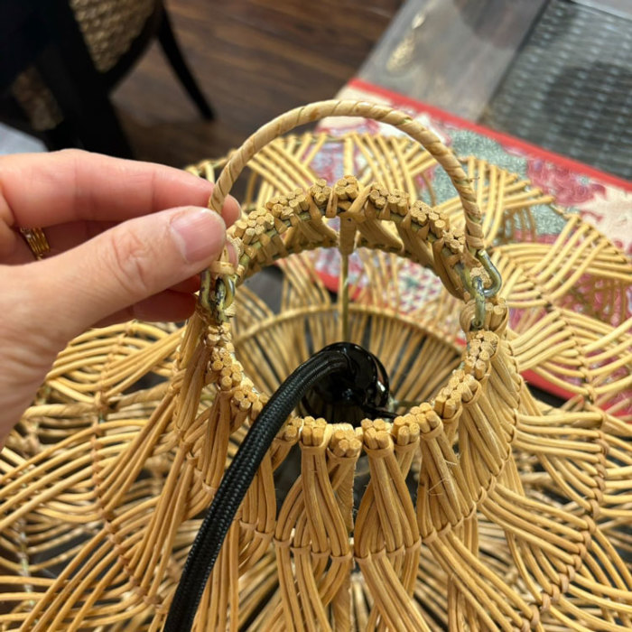 アジアン ラタン ランプシェイド ペンダントライト ラタンフラスコ