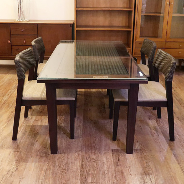 ダイニングテーブル（幅135cm)＆椅子4脚の5点セット /アジアン家具