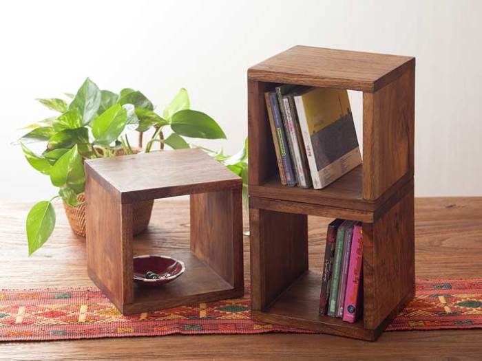 木製卓上ボックス [コの字・ロの字 / ライトブラウン]【coro-box