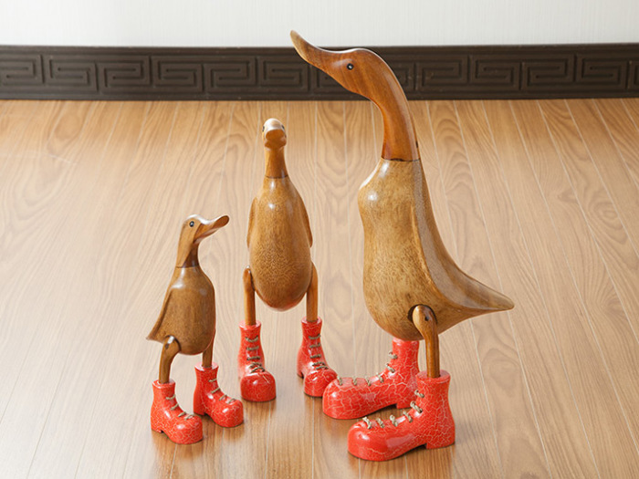 お歳暮・冬ギフト特集2024 ベベパパ /アジアン [5色展開]【duck-l】 あひるの木製オブジェ 工芸品