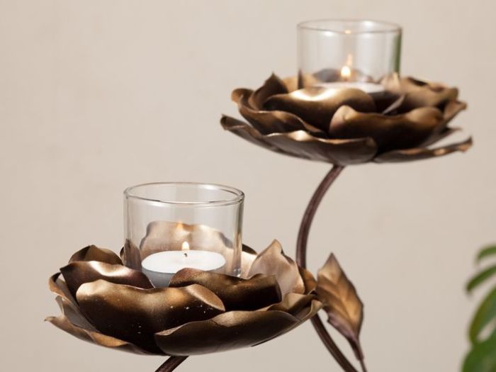 キャンドルスタンド ティーキャンドルスタンド グラスシェード バード Candle Stand