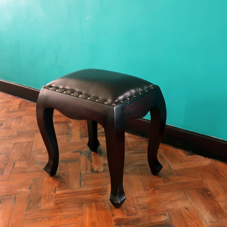 ヨーロピアン調アンティーク風レザースツール